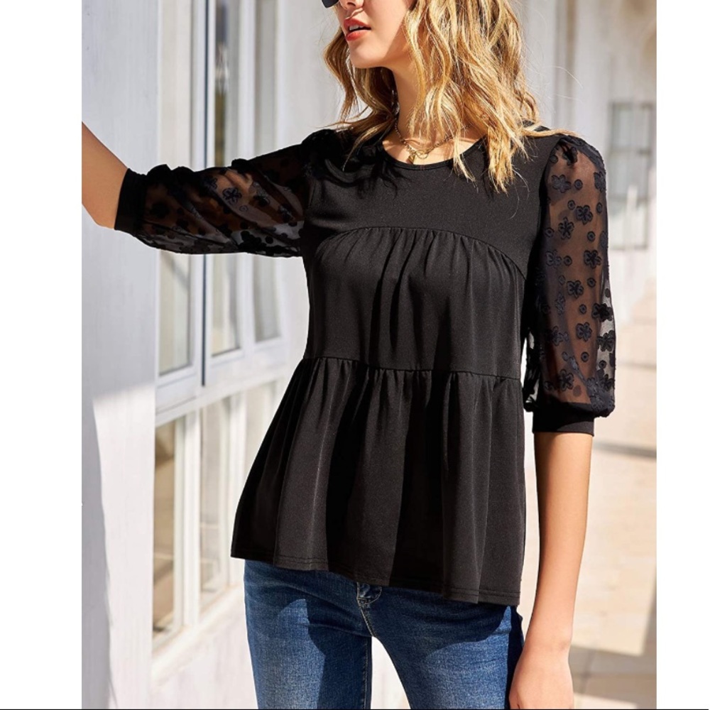 Grace Karin Women’s Black Blouse Sz M
